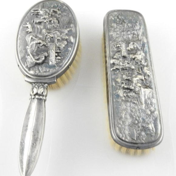 Vintage Hans Jensen Danish Silver Plated Brush Set #8199 - Picture 12 of 12